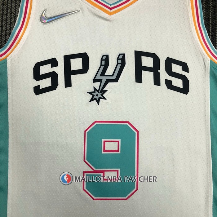 Maillot San Antonio Spurs Tony Parker NO 9 Ville 2021-22 Blanc